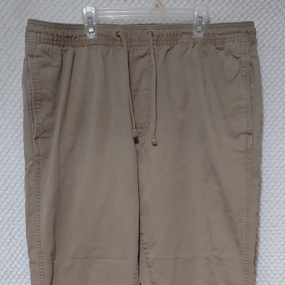 Old Navy Pants Men Size XL Color Tan Cuffed Legs Drawstring Waist Pockets - Picture 3 of 9